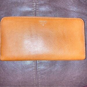 Vintage Fossil Brown Leather Wallet